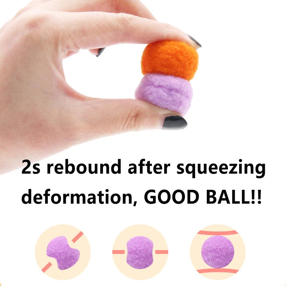 10-100pcs Cat Plush Ball Shooting Gun Funny Cat Toys Interactive