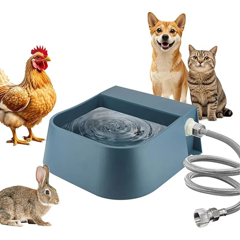 Dog Automatic Water Bowl Dispenser with 1.5m Water Hose 2L Outdoor Auto Fill Pet Water Dispenser for Animal Cat Chickens Rabbits