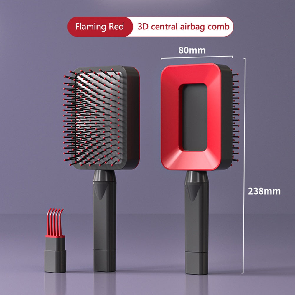 Self Cleaning Brush Set For Women Hair One-key Cleaning Comb
