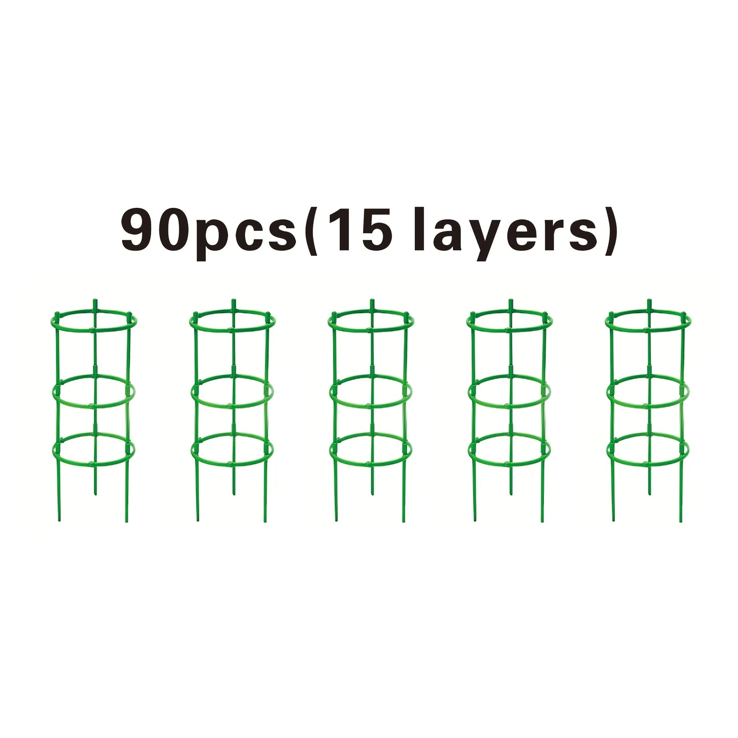 Adjustable Plant Climbing Frame Green Grid 5-15 Layer 30-90cm Lightweight Durable Gardening Stand for Home Garden