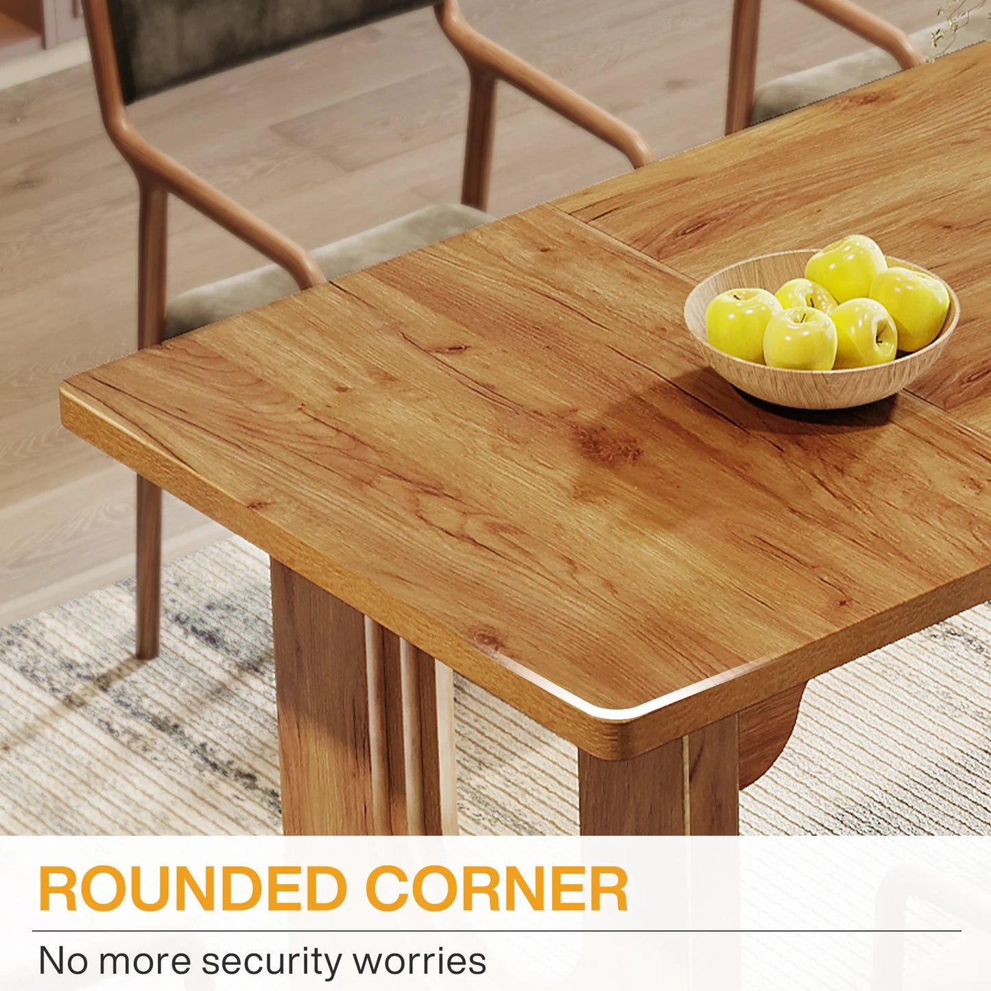 Modern Dining Table for 6 to 8 People, 71" Large Kitchen Dining Table.