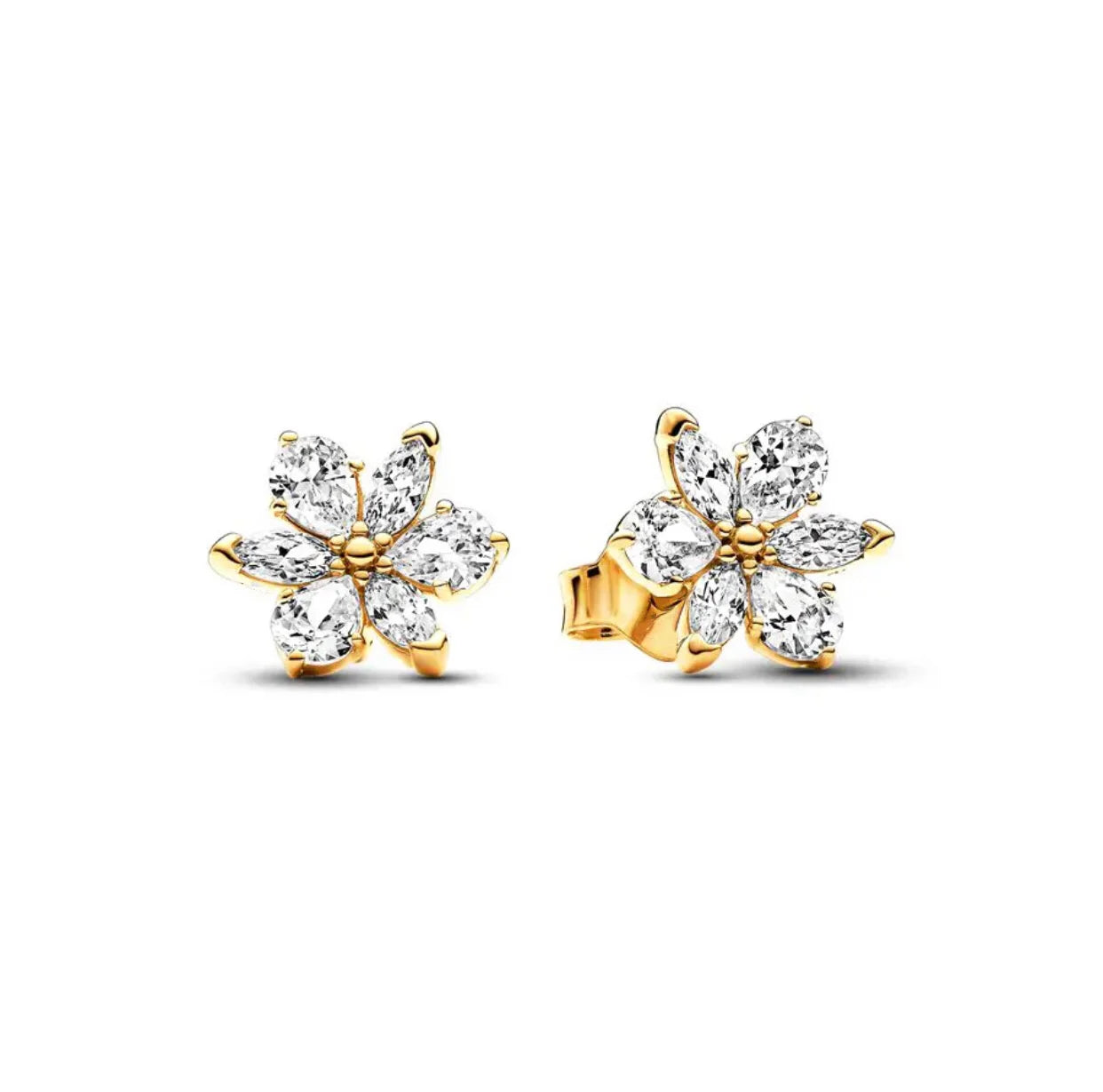 100%925 Pure Silver Classic Water-Drop Heart-Shaped Round Stud