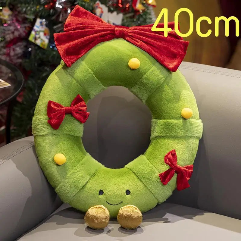 Christmas Decoration Ginger Bread Plush Pillow Stuffed Santa Claus Snowman Doll Christmas Tree Garland Cushion Best Gifts