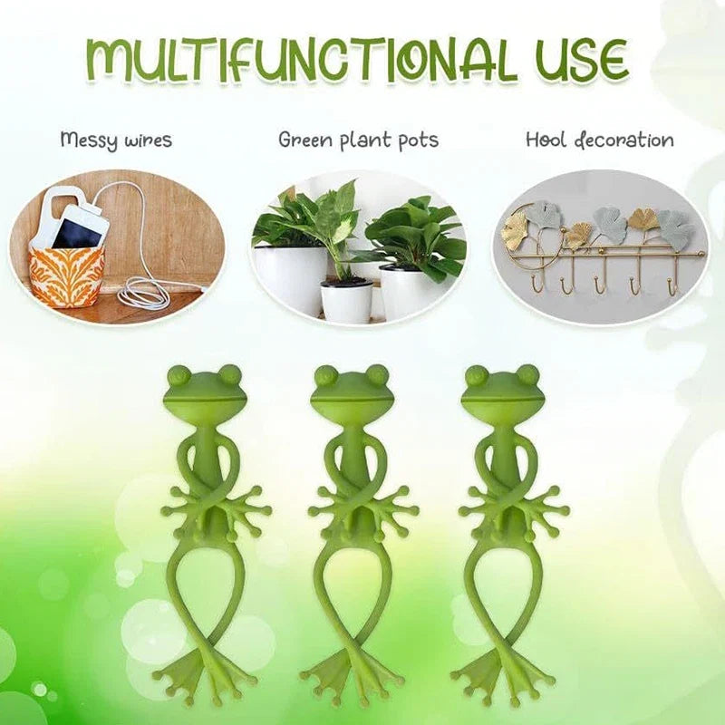 1/3/5PCS Green Frog Shaped Plant Clips DIY Flowers Vines Stem Holder Rack Gardening Gadgets Support for Plants Home Supplies ZYF