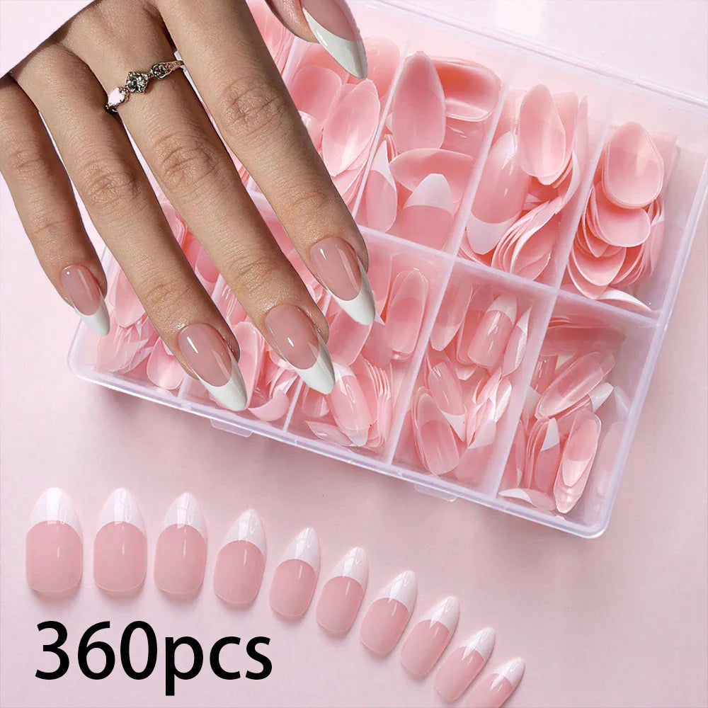 576pcs/Box Colorful Fake Nails Black Red Design, Oval Short Square Press On Mixed Full Cover Nail Tips.