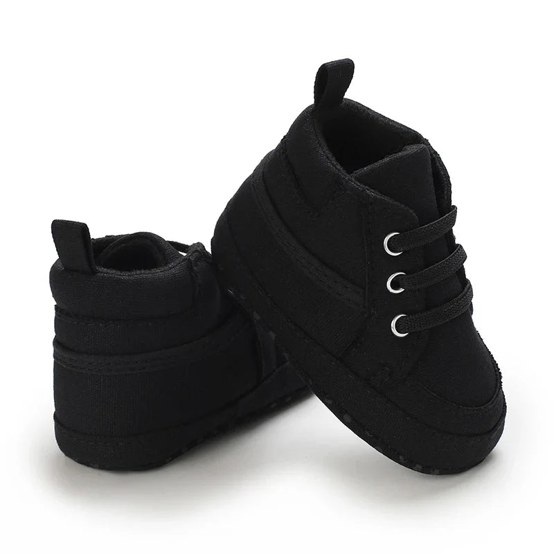 Baby Learning Walk Shoes, Striped PU Sports Shoes for Infants 0-18M, Soft Sole Lightweight Casual Footwear