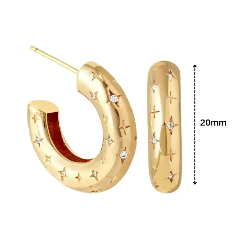 Cartilage 925 Silver Earrings Fashion C-shaped Zircon ear studs European American Geometric Piercing Earrings For Women Jewelry