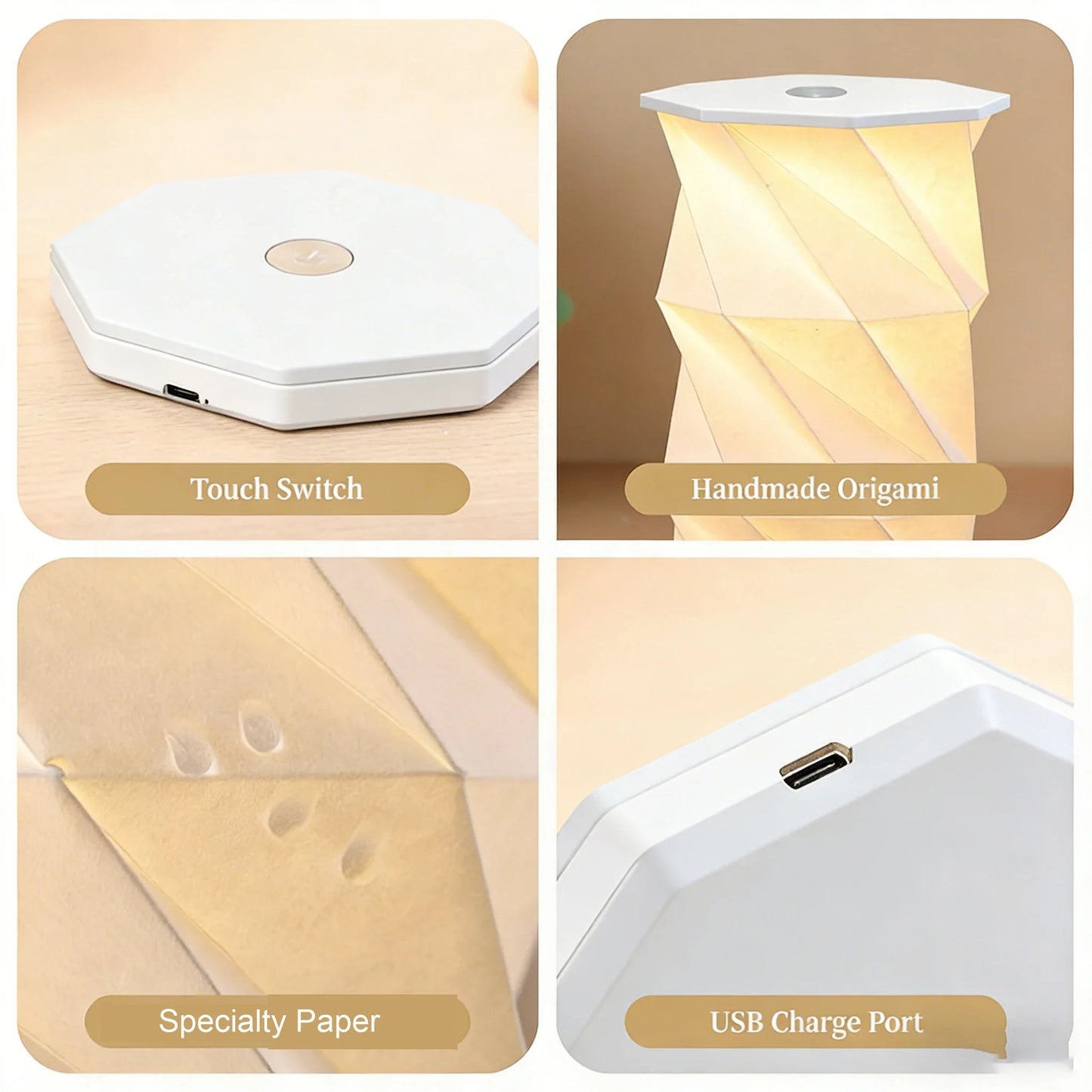 Creative Mini Rotating Light LED Touch Night Light Portable Folding Cultural And Creative Atmosphere Light Holiday Small Gift