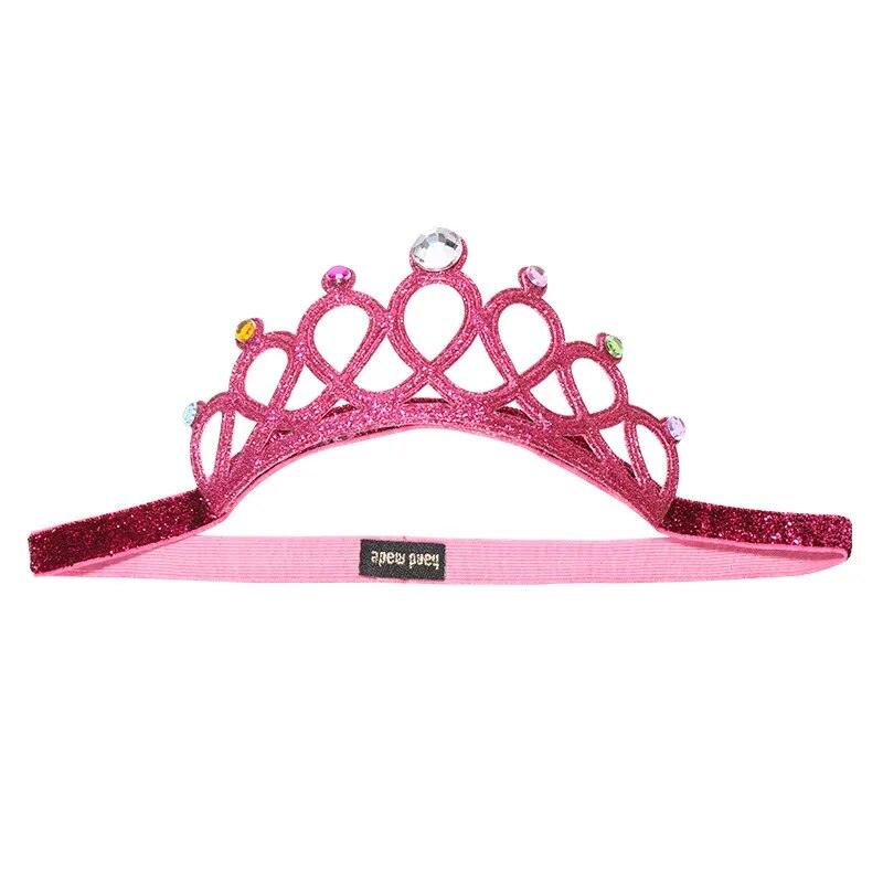 Child Rhinestones Princess Headband Elastic Hair Crown Tiara Accessories Hair Band Accessory Gift