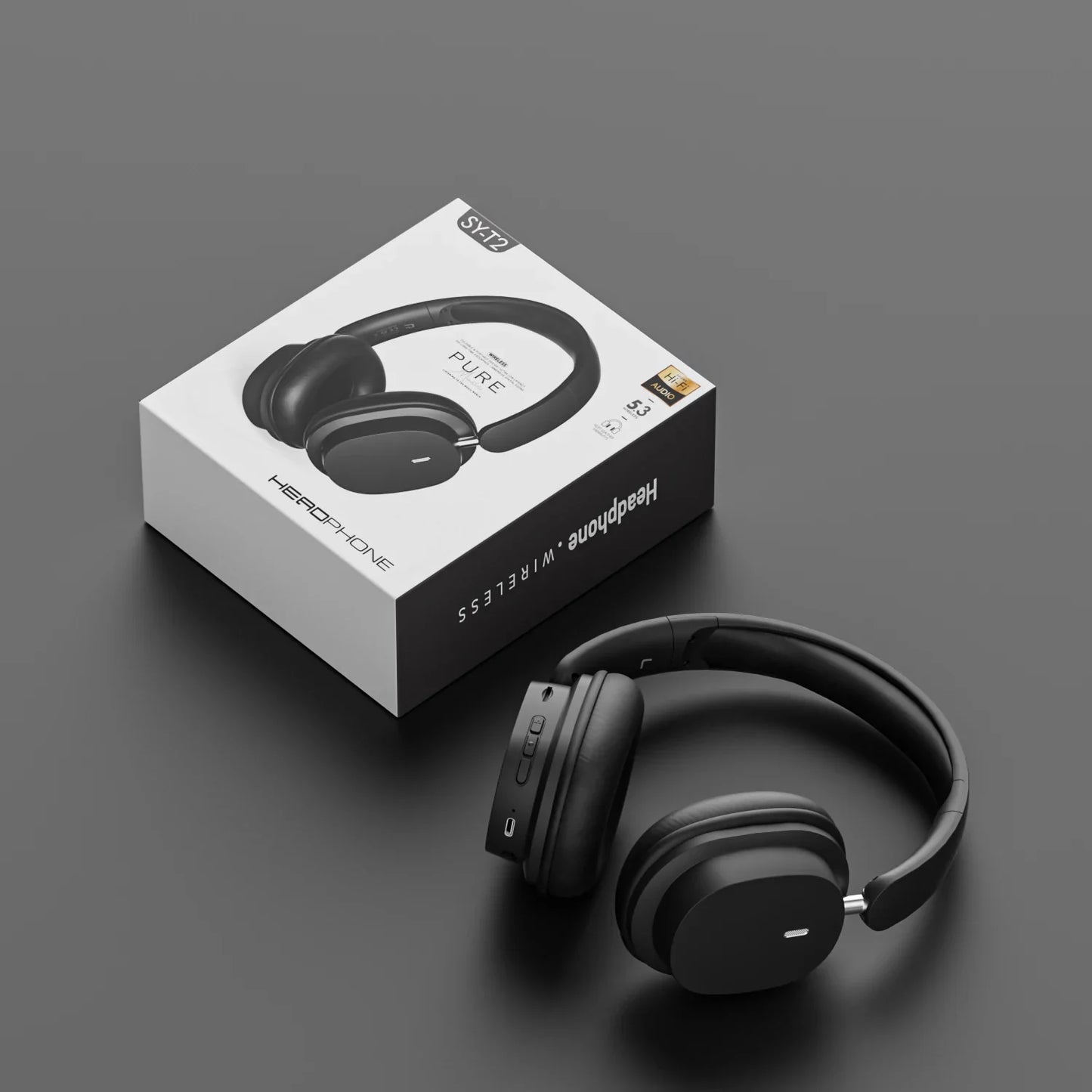 SY-T2 Wireless Bluetooth Headset With Microphone 9D Stereo Noise Canceling Headphone Choice Hifi Bass Hedset Original Packaging