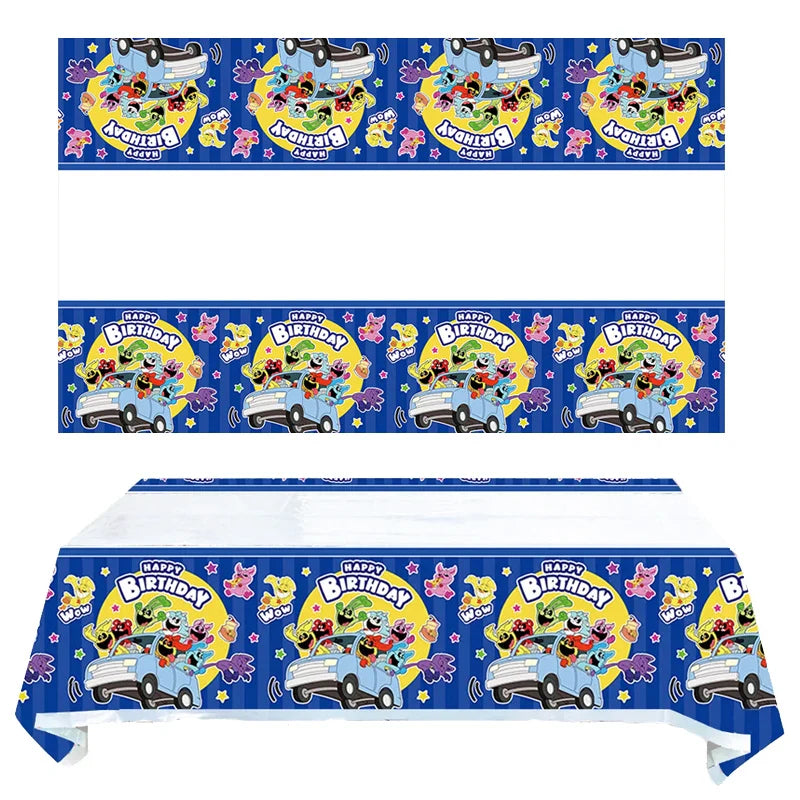 Smiling Critters Birthday Decorations Gamer Party Balloon Stickers Disposable Tableware Cup Plate For Kids Gifts Party Supplies