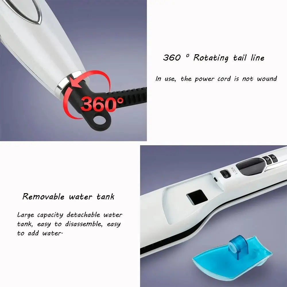 LCD Display Steam Hair Straightener PTC Heated Scalable Hair Straightener Brush Frizz-Free Fast Heating