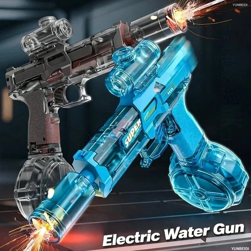 Electric Water Gun with Flashing Function Continuous Spray Water Gun Summer Outdoor Game Water Gun Children's and Adult Toy Gift