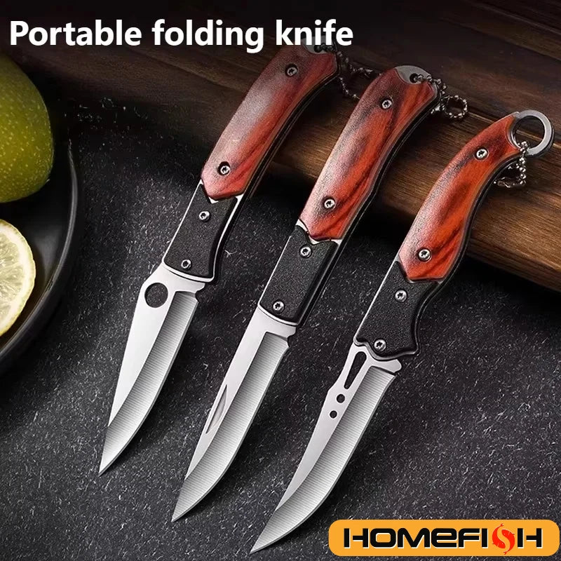 Compact Folding Knife with Durable Stainless Steel Blade, Multi-functional Survival Camping Tool