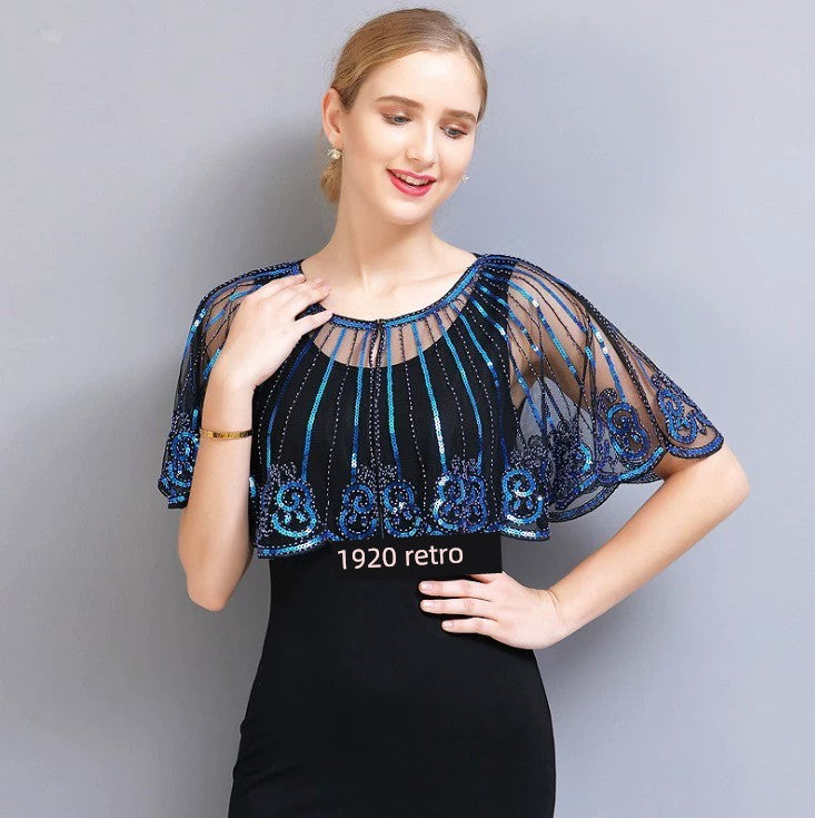 1920 Gatsby Style Evening Banquet Sequinned Shawl