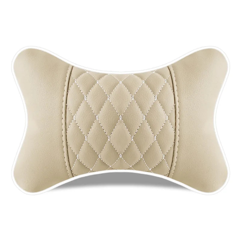 Car Neck Pillows Both Side Pu Leather 1pcs Pack Headrest For Head Pain Relief Filled Fiber Universal Car Headrest Pillow