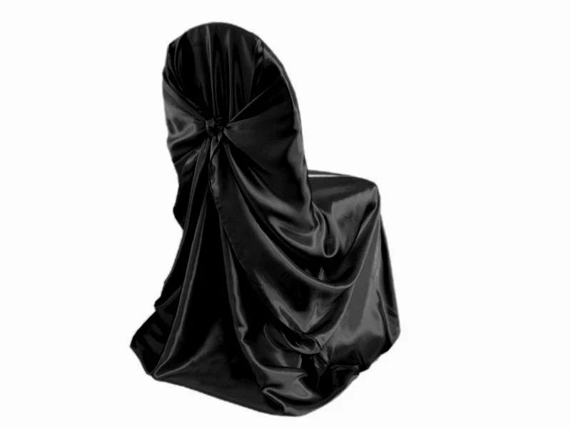 BITFLY Self Tie Satin Chair Covers Wedding Banquet Party Decoration Annual Dinner Supplies Universal Home Decor