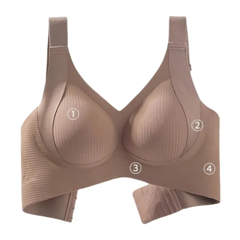 3Pcs/Set Women's Push-Up Bra Non-wire Lift Bra Seamless Underwear V-Neck Ribbed Bralette Plus Size Sexy Lingerie M-4XL Intimates