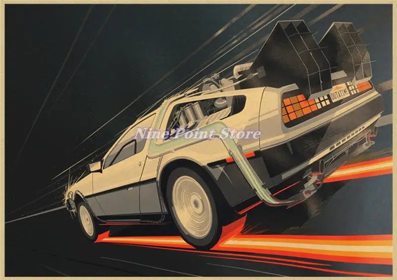 Back to The Future Retro Kraft Poster Decorative DIY Wall Canvas Sticker Home Bar Art Posters Decor