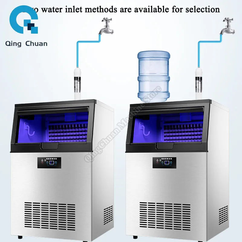 Ice Making Machine Commercial Fully Automatic Milk Tea Shop Large Small Integrated Ice Making Machine Block Ice Making Machine