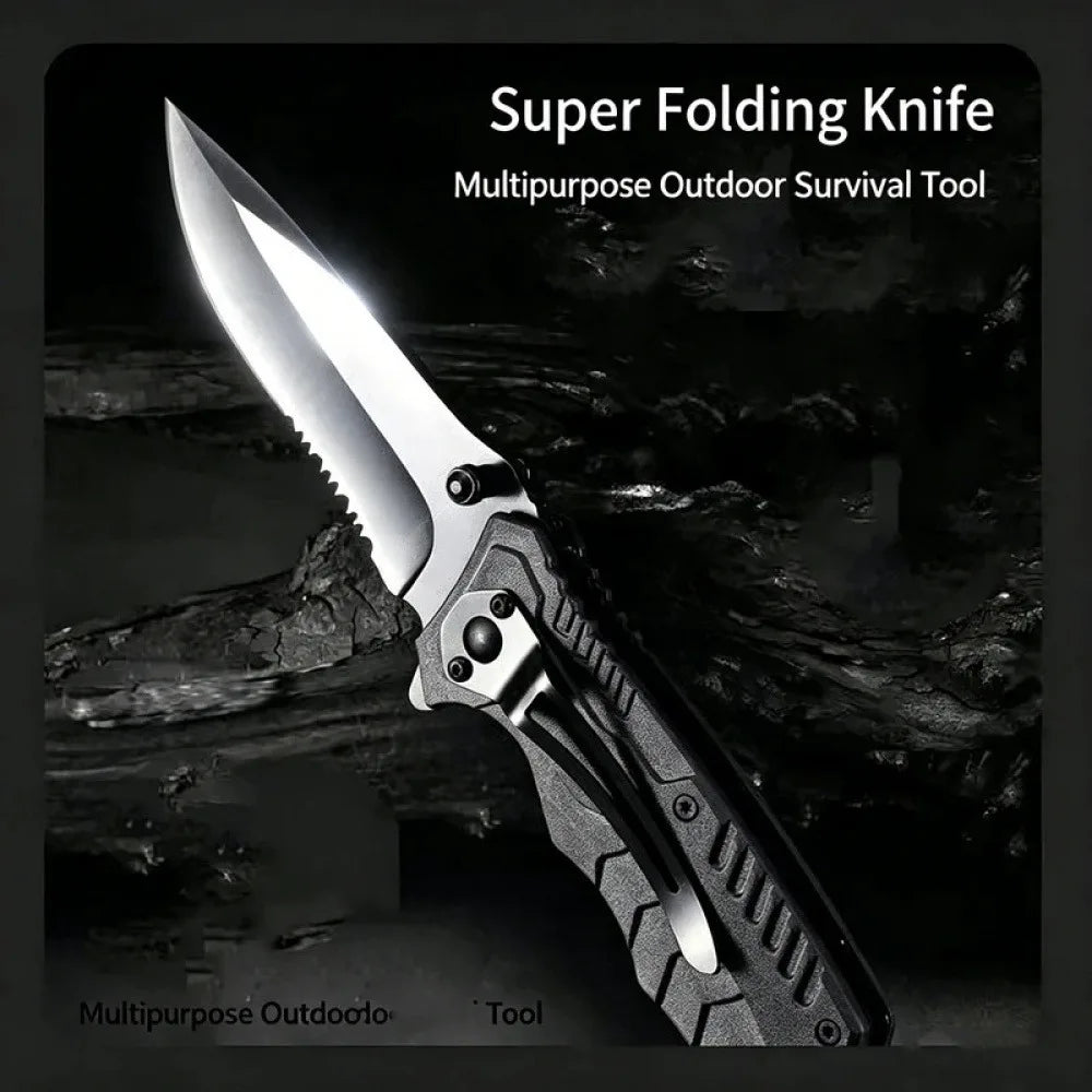 Outdoor portable folding knife - Multi-purpose high-hardness stainless steel wilderness survival knife