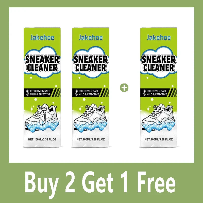 White Shoe Cleaner Sneaker Cleaning Kit Foam Cleaner Shoe Whitener Stain Remover Waterless Yellowing Remover 100ml Deep Clean