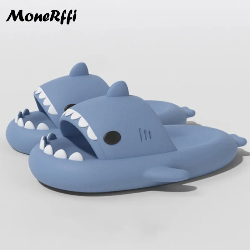 2024 Shark Slides Women Men Summer Shark Slippers Indoor Non-Slip Bathroom Shoes Women Flat Sandals Couple Beach Flip Flops