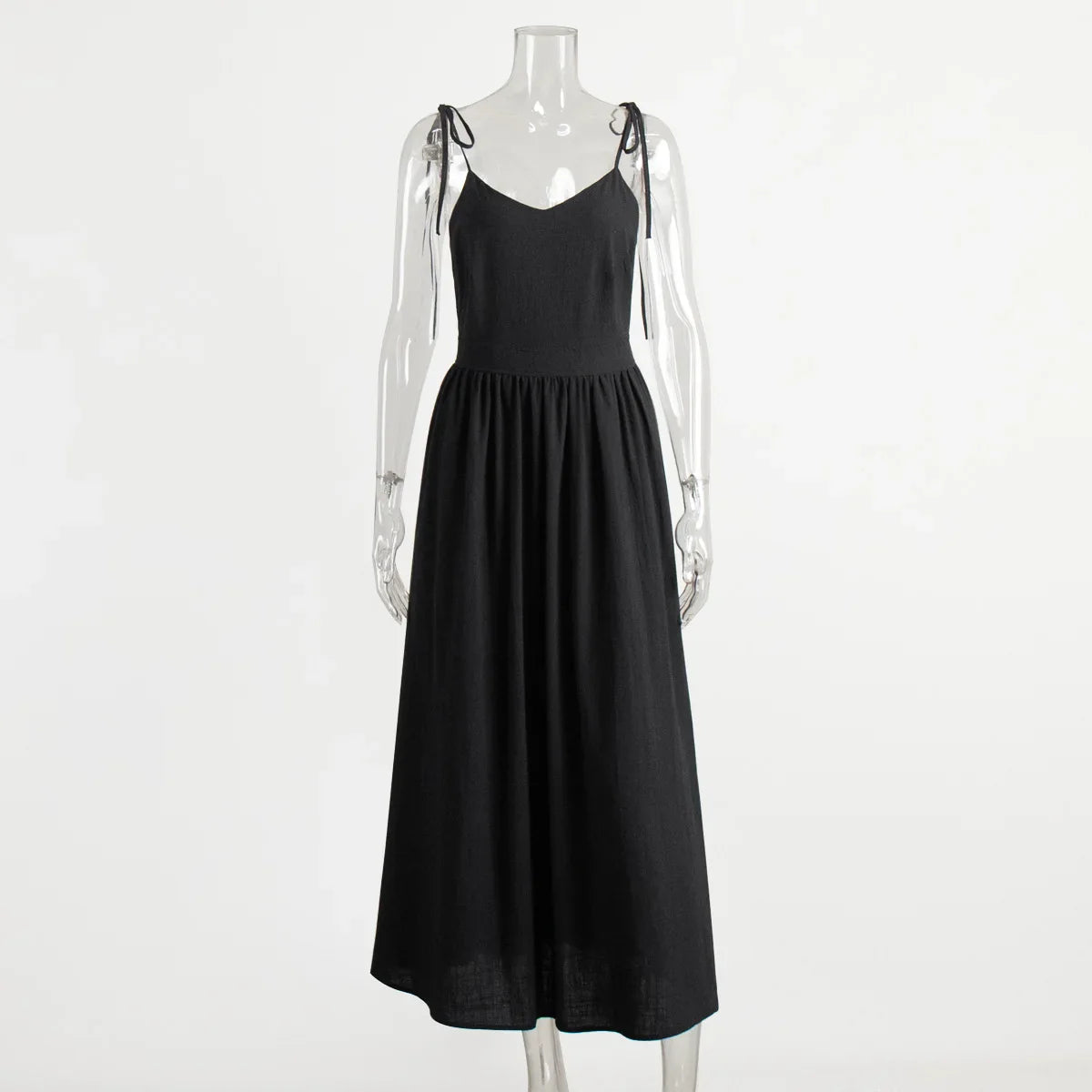 Bornladies Spring Summer Beach Style Women Dress Vintage Loose A-line Sling Dress Sexy Hot Girl 100% Cotton V-neck Dress