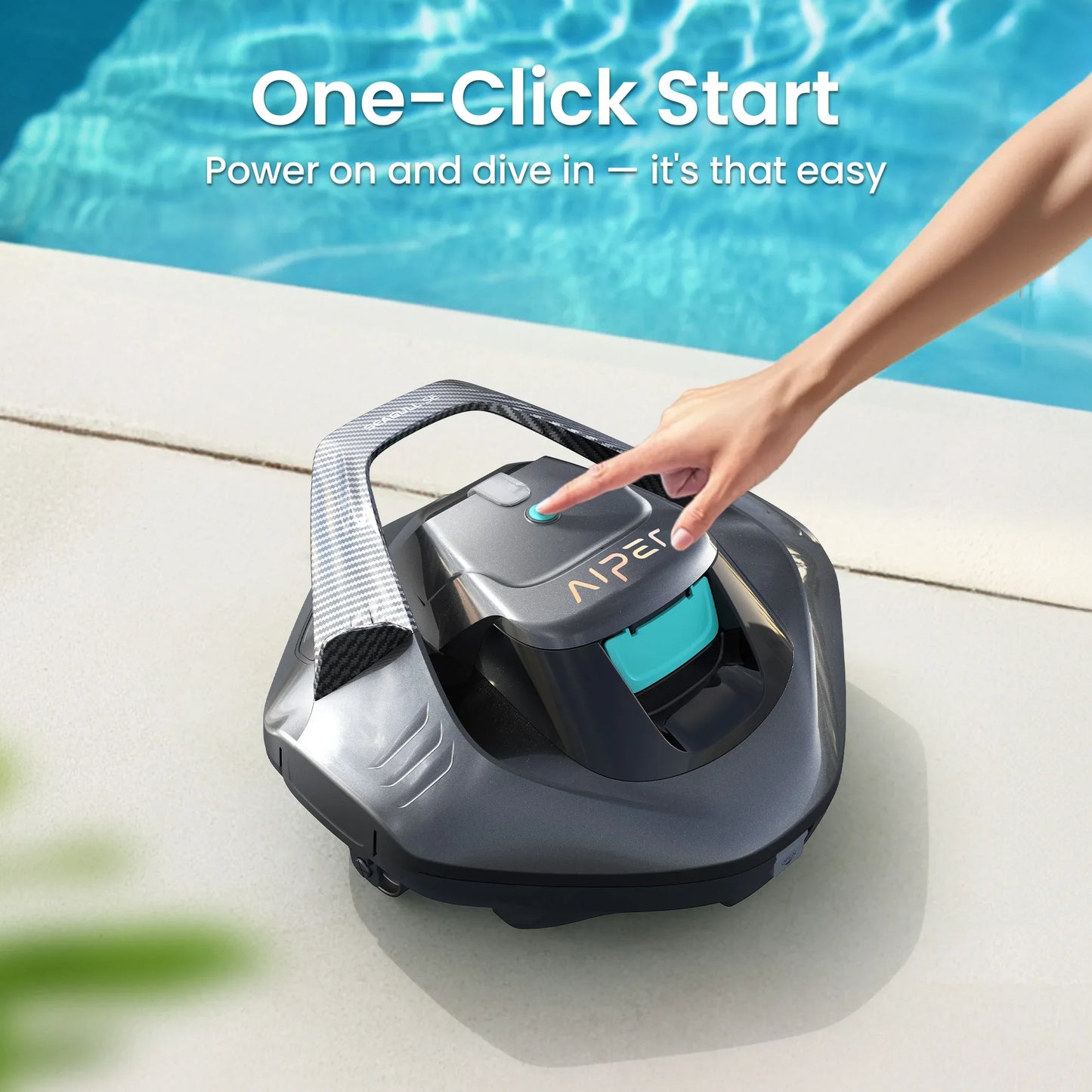 Refurbished Aiper Seagull SE Pool Vacuum Cordless Robotic Pool Cleaner with 100 Mins Runtime, Powerful 1320GPH Suction,Smart Self-Parking, Pool Vacuum for Above Ground Pools up to 860 Sq.ft
