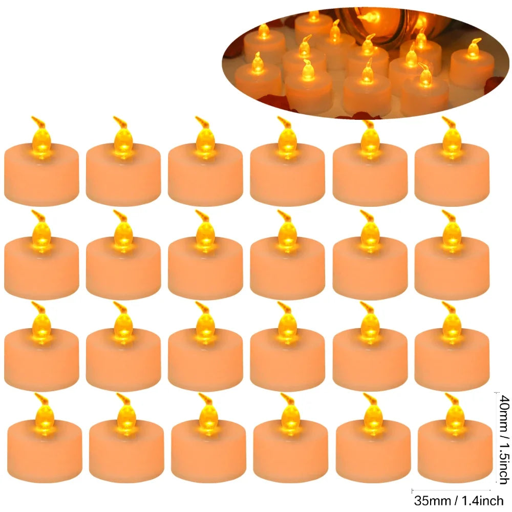24/48 Pack Heart Shaped LED Tea Lights Candles with Artificial Rose Petals Romantic Night Decorations  for Wedding Anniversary