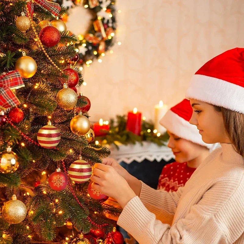 50Pcs/box 4cm Christmas Balls Ornament Xmas Tree Hanging Bauble Pendant Christmas Decoration for Home 2025 New Year Gifts