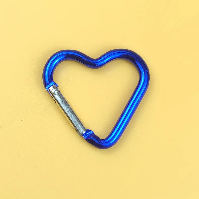 1 Pcs Heart-Shaped Aluminum Carabiner Key Chain Clip Outdoor Keyring