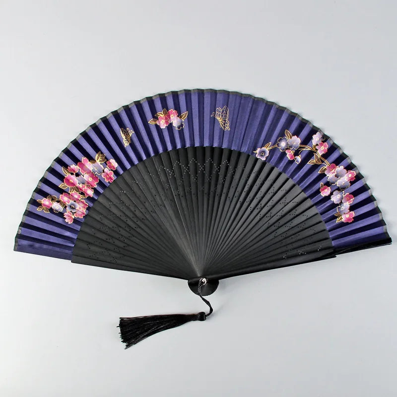 31 Styles Folding Fan Black Japeneses Ladies Silk Hand Fans High Quality Bamboo Crafts Wedding Dance Home Decor Ornament