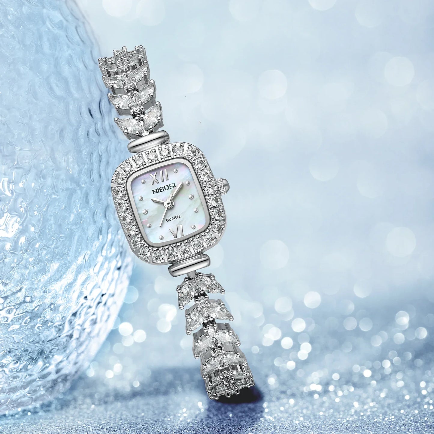 2024 NIBOSI Women Watches Fashionable Diamond Studded Steel Bracelet Quartz Watch For Women'S Watches Luxury Female Clock Relogi