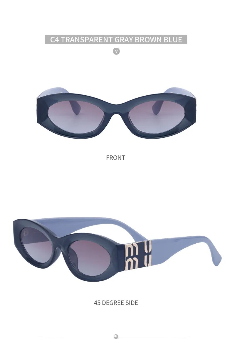 Vintage Oval Women's Sunglasses Luxury Designer Brand Men's Small Frame Cat Eyes Sunglasses gafas de sol UV400