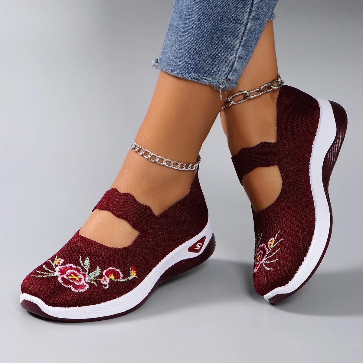 Spring new women's sports shoes, fashionable, breathable, lightweight, non-slip, wear-resistant, casual sports shoes, flat shoes