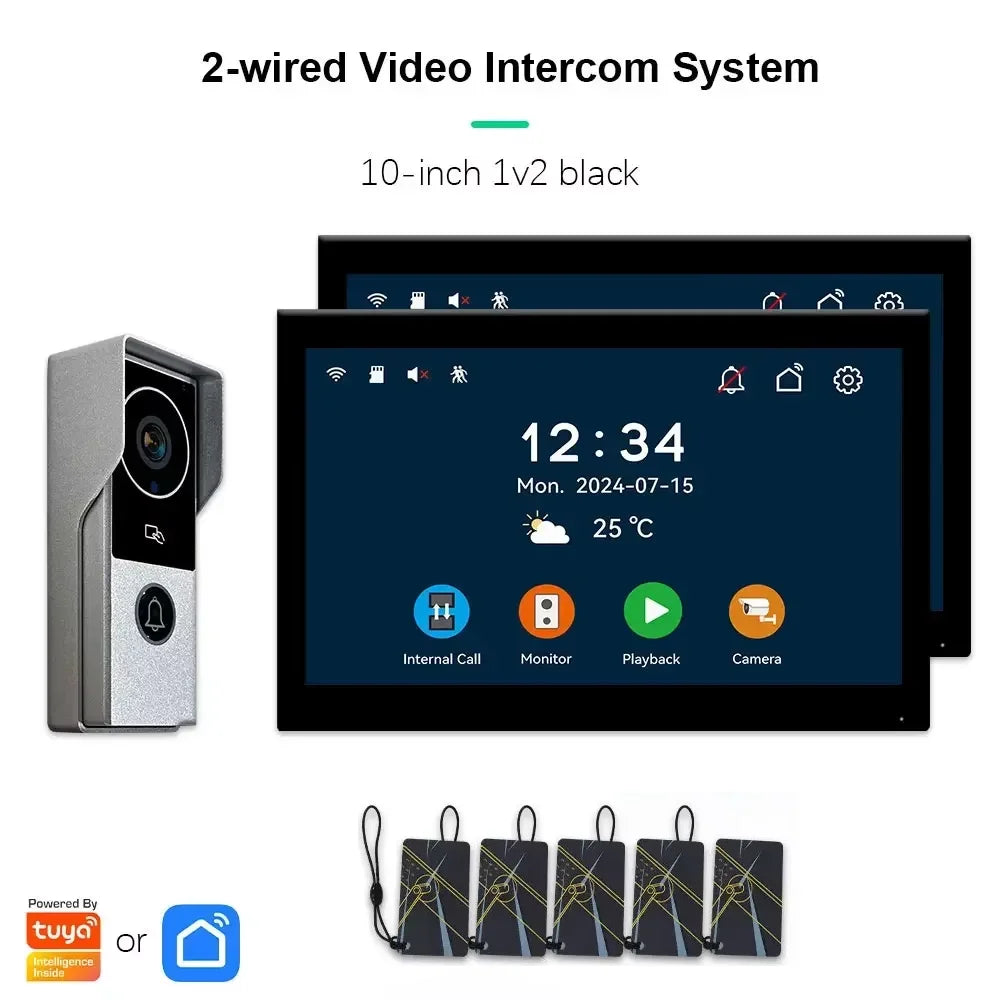 ANJIELO SMARTANJIELO SMART 10 Inch Vide10 Inch Doorbell Video Camera System with 7 Door Lock Intercom - Home Security Protection