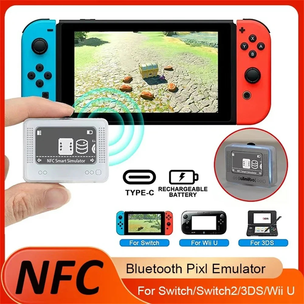 For Amiibo Emulator NFC Smart Game Simulator Infinite Card Swipe Universal For Switch2/Switch WiiU 3DS Portable Reader Writer