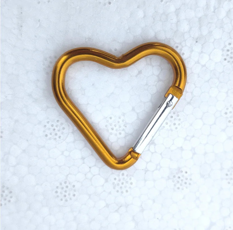 1 Pcs Heart-Shaped Aluminum Carabiner Key Chain Clip Outdoor Keyring