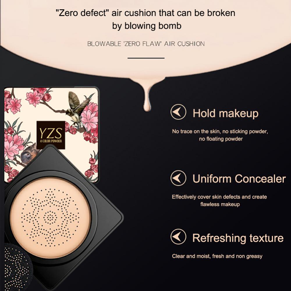 BB Air Cushion Foundation Mushroom Head CC Cream Concealer Whitening Makeup Cosmetic Waterproof Brighten Face Base Tone Makeup
