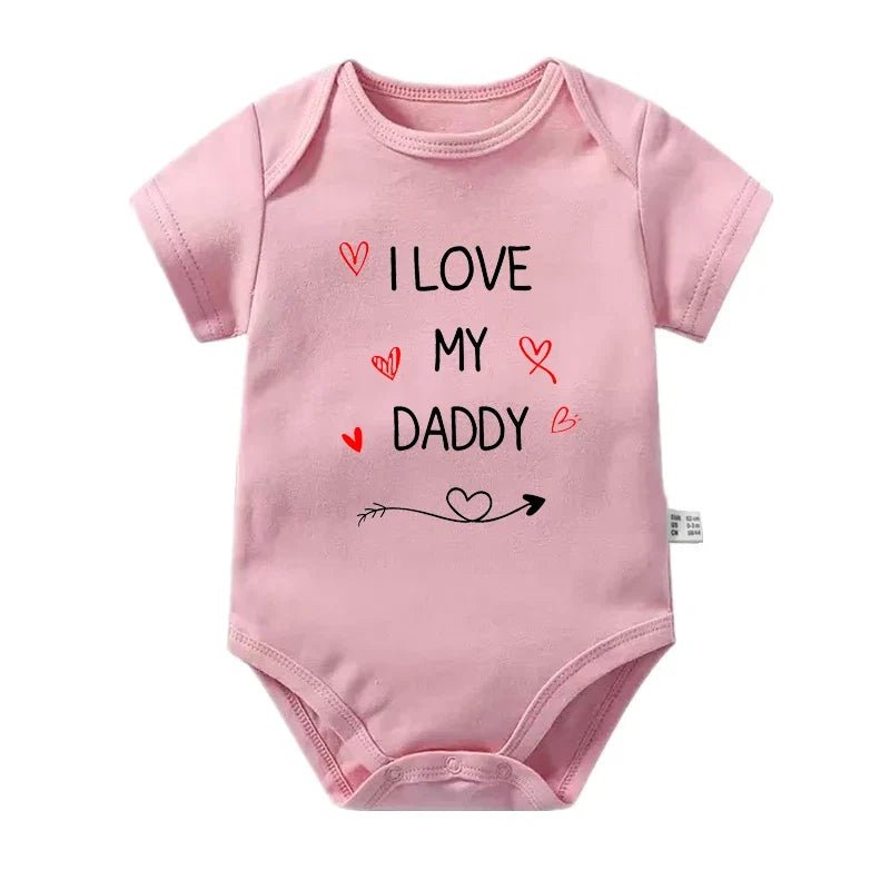 I Love My Daddy Toddler Boys Girls Summer Short Sleeve Bodysuit Gender Neutral Baby Romper Infant Clothes Father's Day Best Gift