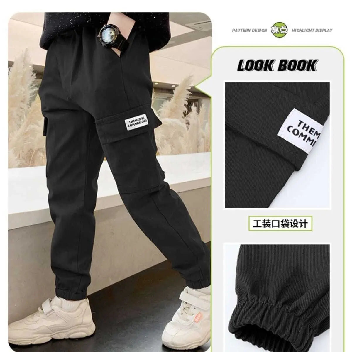 Cargo Pants Spring Autumn Thick Boys Trousers, Casual Kids Sport Pants Teenage Clothes For  4-11Year.