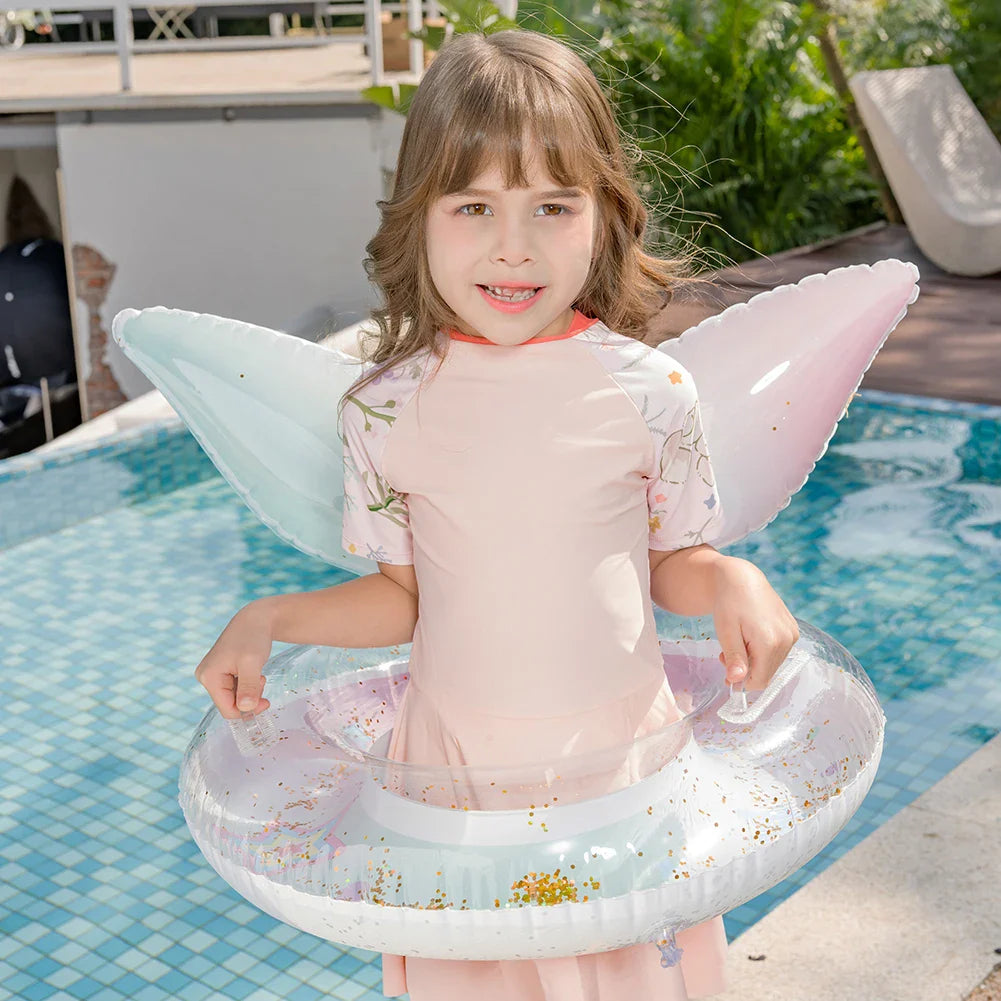 Summer Mermaid Tail Confetti Sequin Swimming Ring Swimming Circle Swim Tubes Rings Beach Swimming Party Toys for Kids and Adults