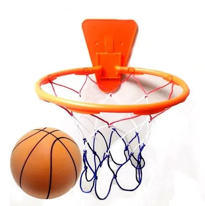Children's indoor basketball frame without punching, wall mounted, adjustable, simple basketball rack, silent ball throwing