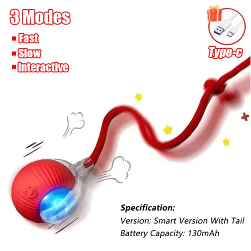 Intelligent Interactive Cat Ball Long-Lasting and Durable Easy to Clean Intelligent Obstacle Avoidance Pet Dog Toys