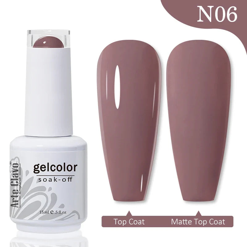 Arte Clavo Autumn Winter Series Jelly Gel Nail Polish 15ml LED Nail Gel Hybrid Varnish Matt Top Base Coat Nail Art Gellak Primer