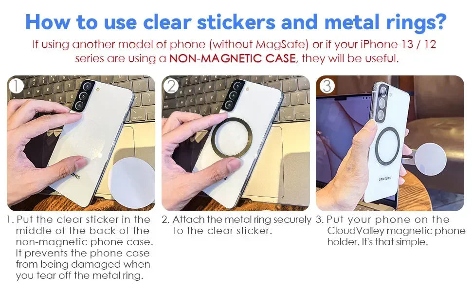 2025 Magnetic Laptop Phone Holder, Computer Monitor Side Cell Phone.  For iPhone 14 13 12 Series