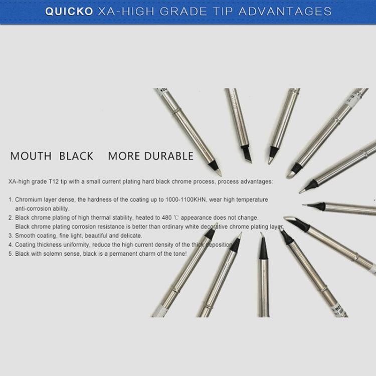 QUICKO T12-ILS Black Welding Lead-free Soldering Iron Tip, T12-ILS