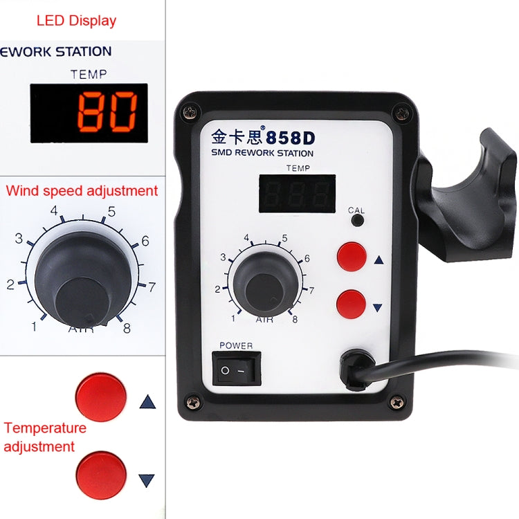 Kaisi K-858D SMD Hot-Air Soldering Station LED Digital Display Support Controllable Temperature for Desoldering + Air Nozzles, EU Plug, K-858D, EU Plug, K-858D, US Plug