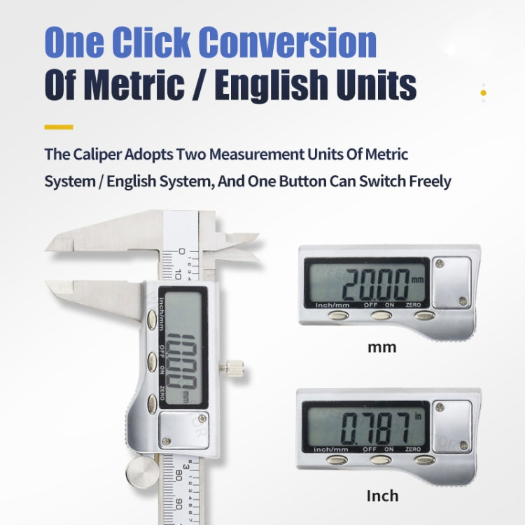 0-150mm LCD Digital Calipers Electronic Digital Vernier Caliper, 0-150mm (Silver)